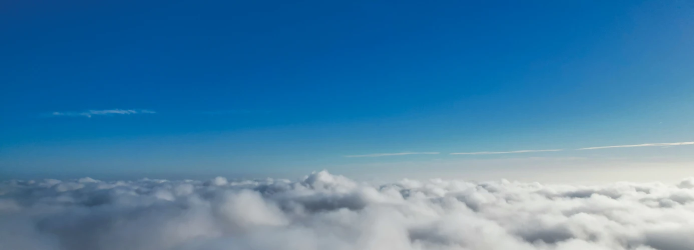 Aerial view of clouds and blue sky