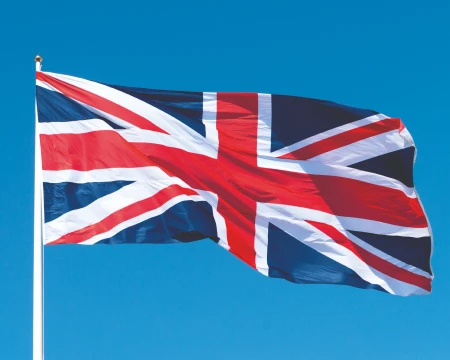 British flag waving in breeze