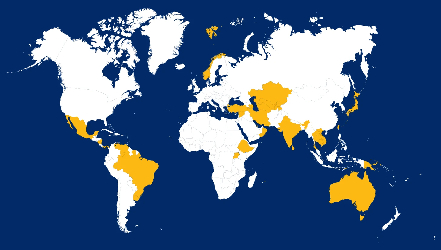 Map showing where vapour products are banned or otherwise not available